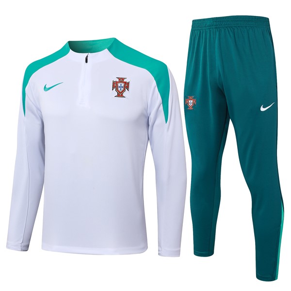 Sudadera De Training Portugal 2024 2025 Blanco Verde